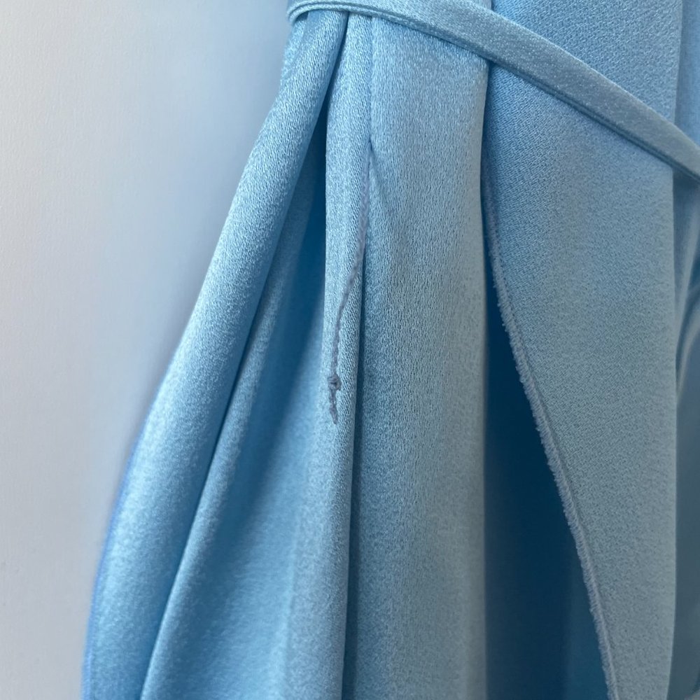 Hugo Boss Dibanty Belted Drape Midi‎ Dress in Pastel Blue, Size 14, NWT - Picture 8 of 11